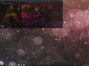 Cinnamon Arch Linux + Cinnamon + Sakura + lolcat